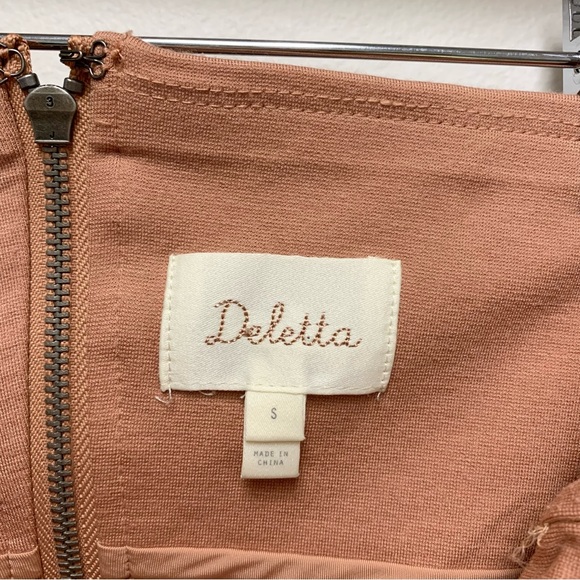 Anthropologie Deletta Off the Shoulder Top Size Small Peachy Rose Ponte‎ Knit - Picture 11 of 11